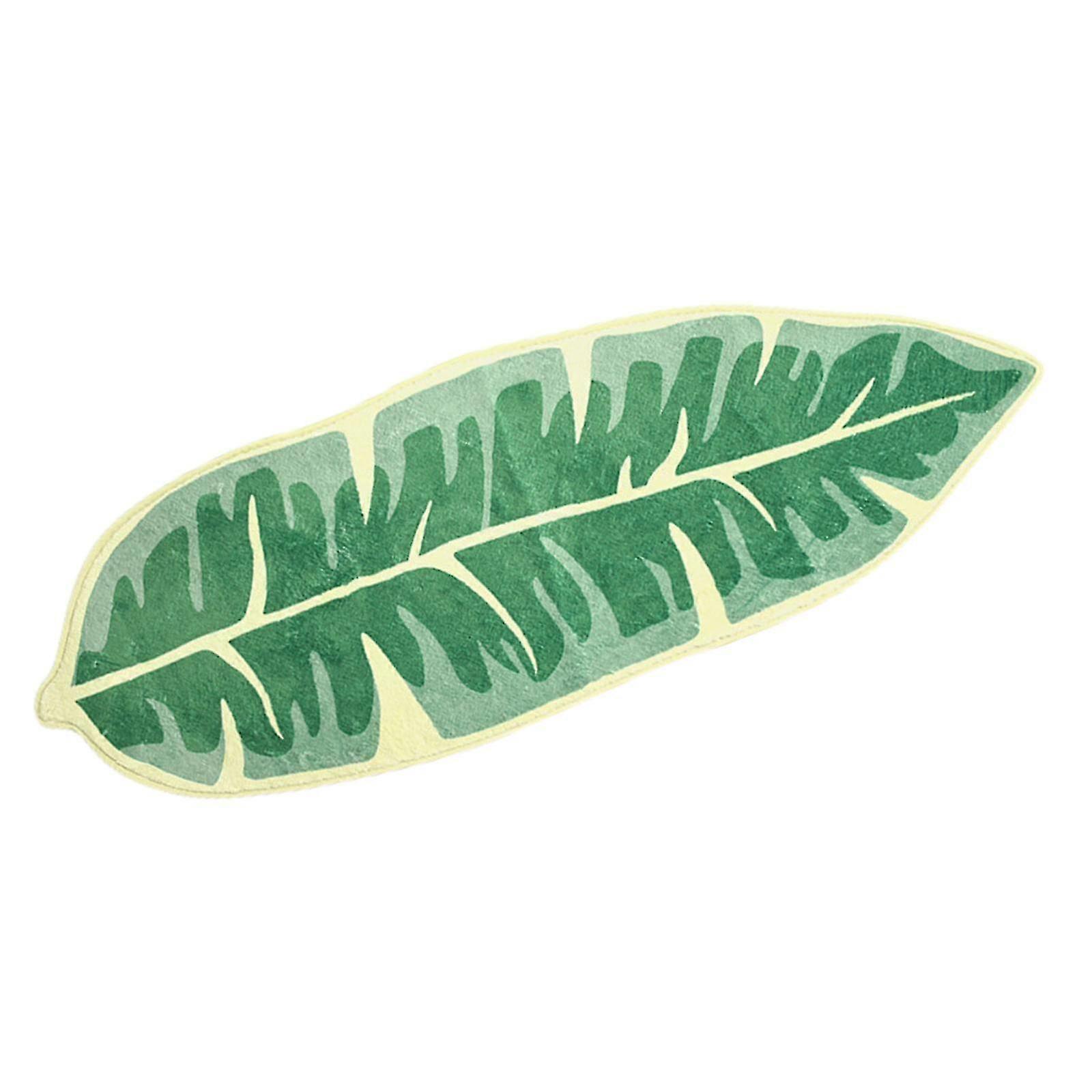 Quick Drying Absorbent Leaf Shape Bath Mat - Polyester Shower Rug for Bathroom, Door & Floor