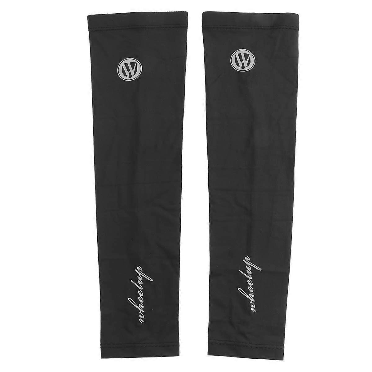 1 Pair Outdoor Sports Sun Protection Ice Silk Sleeve Riding Breathable Uv-proof Hand and Arm Sleeve (Black XL)