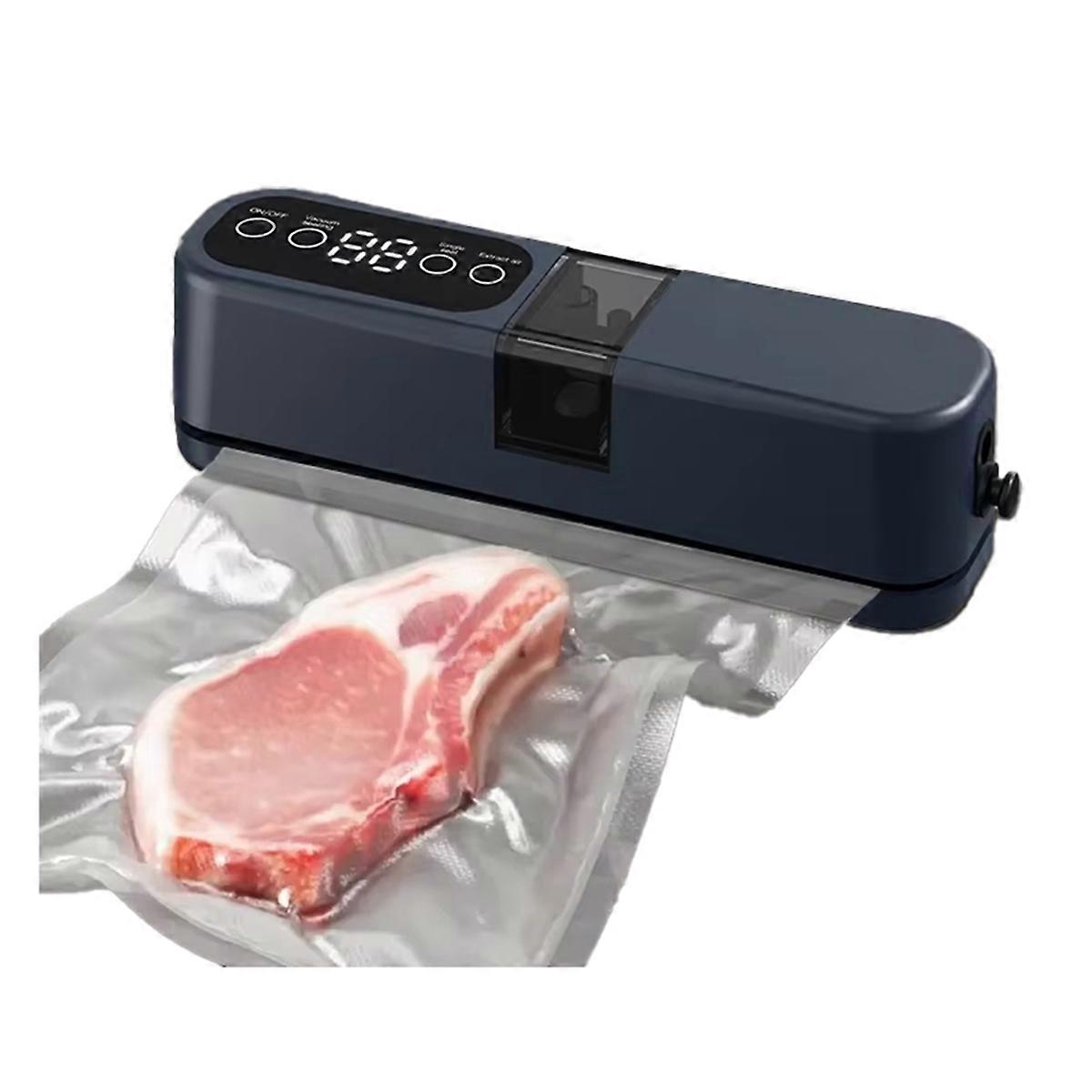 Mini Wireless Automatic Vacuum Sealer Portable Home Use Navy Blue