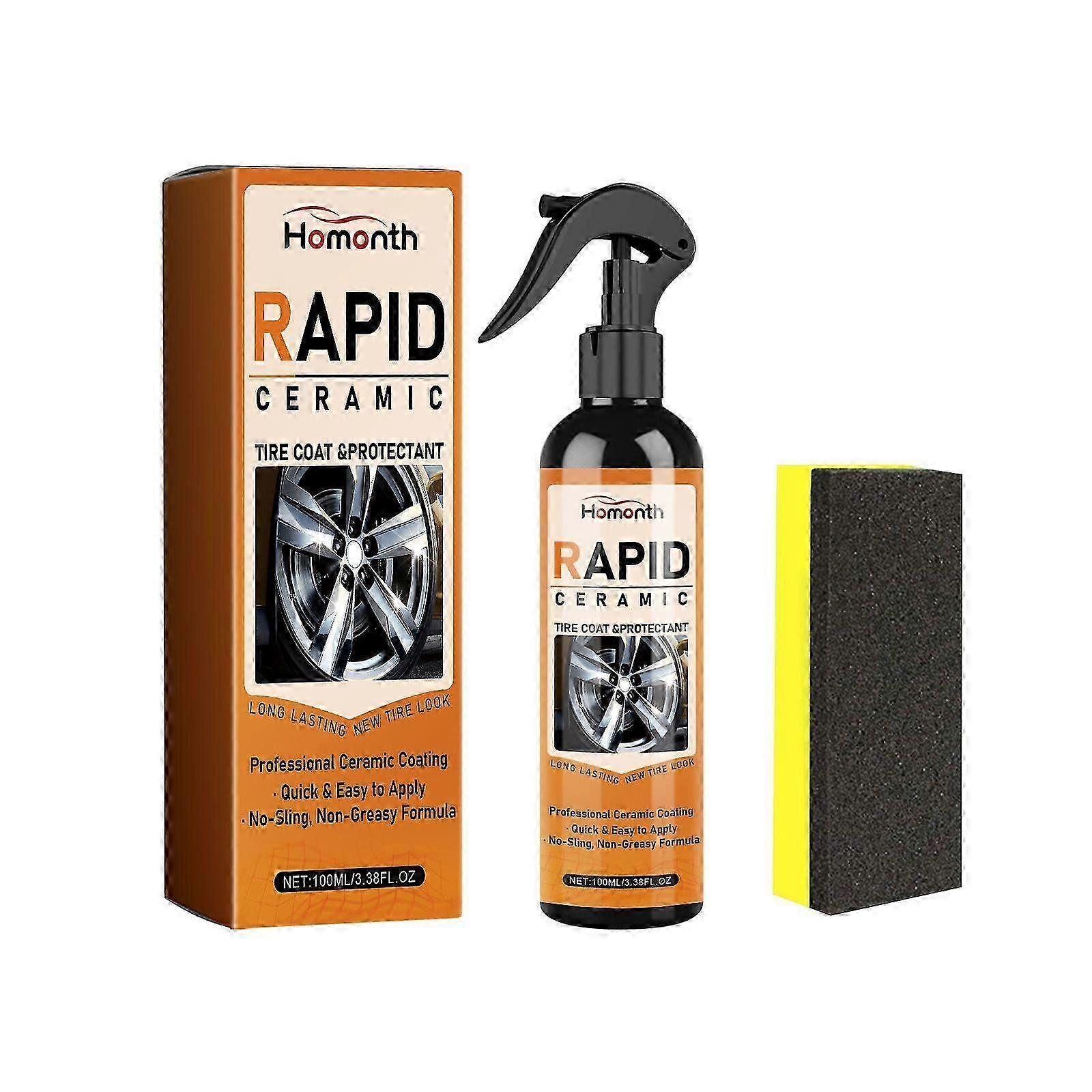 Rapid Ceramic Tire Hub Cleaner  Protector - Water  Dust Resistant, Easy Application, Long-Lasting Invisible Coating for Tire Protection and Shine