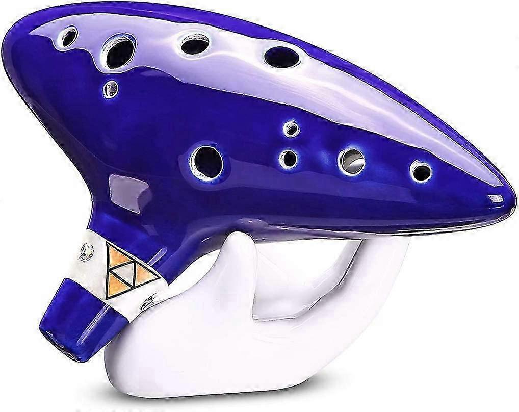 12-Hole Alto C Ceramic Ocarina from The Legend of Zelda with Stand Music Book Neck String and Zelda Ceramic Case