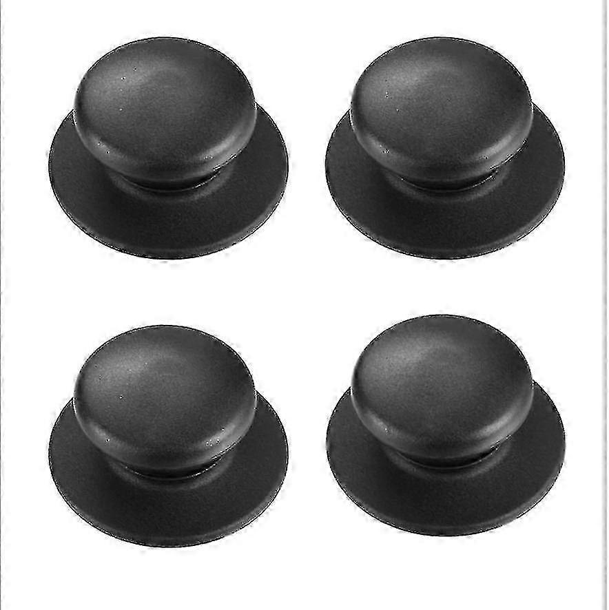 4 Saucepan Lid Knobs - Black, Pot Lid Knobs, Kitchen Utensil Replacement Knobs Universal, Replacement Handle Stoppers Pack