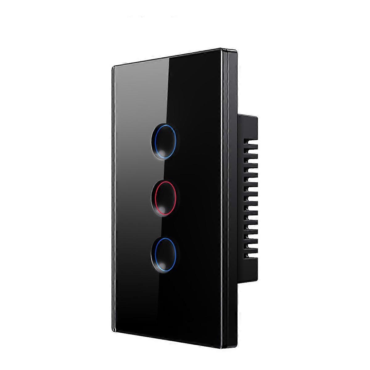 Zigbee Smart Touch Switch 110-240V 2.5D Concave Style Zigbee3.0 Signal Repeater Work with Home 3 Ga