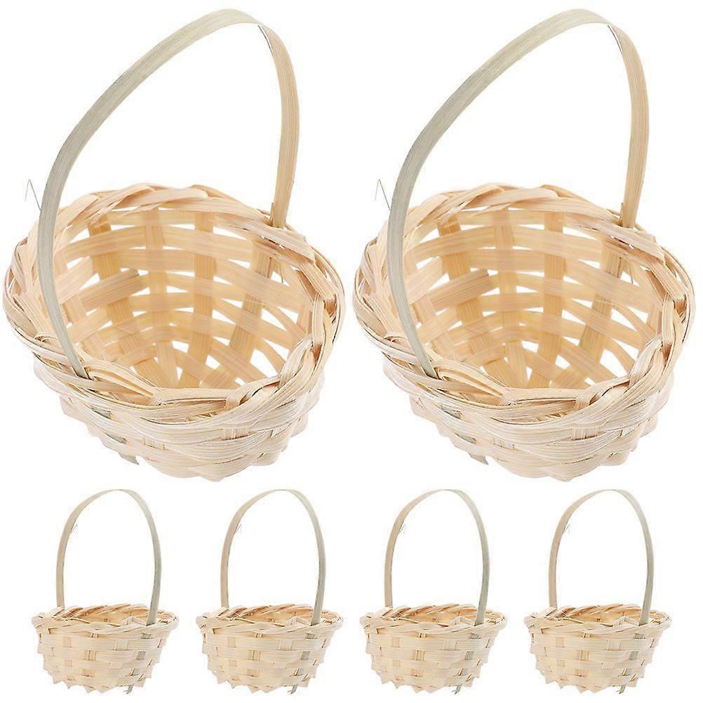 6pcs Decorative Tiny Baskets Household Woven Baskets Multi-function Flower Baskets
