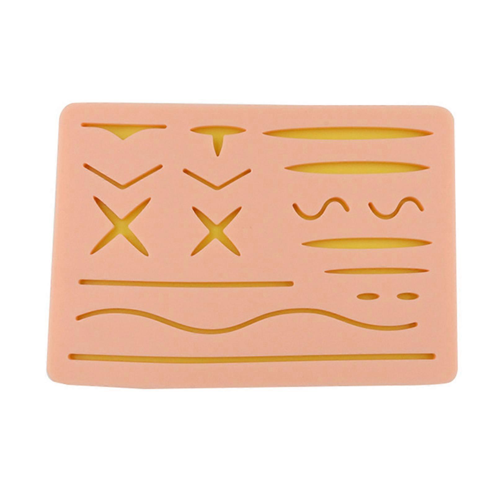3 Layer Suture Practice Pad, Medical Training Skin Model with 17 Pre-Cut Wounds for Medical Student Suturing Practice