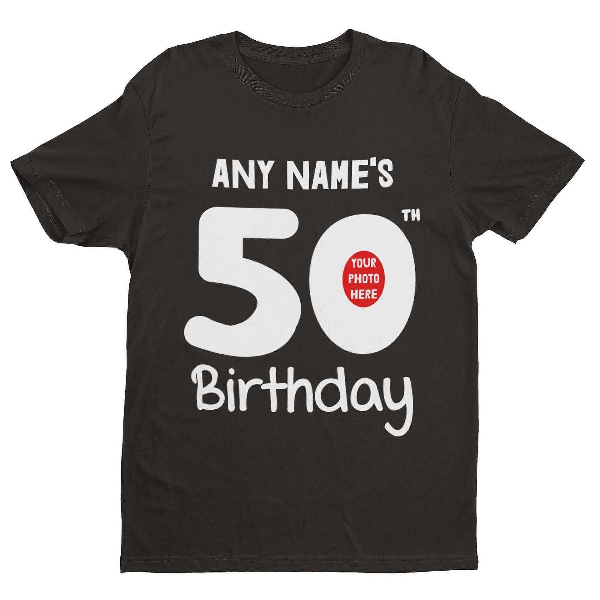Personalised 50th Birthday T-shirt – Custom Name & Photo Gift Idea For Fiftieth
