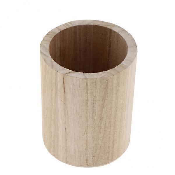 4-23pack Round Shaped Unfinished Wooden Pen Container for Kids Painting DIY