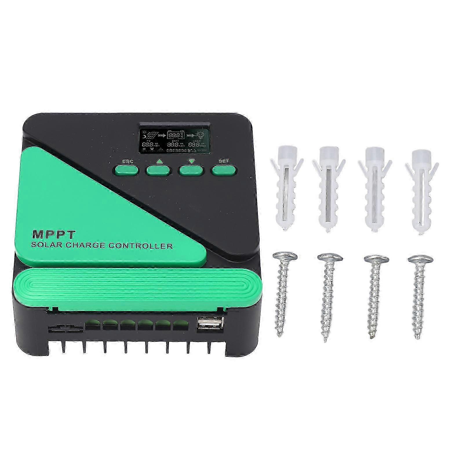 MPPT Solar Charge Controller 12V 24V Intelligent Regulator LCD Display for AGM Gel SEL Flooded Lithium Battery Charging 20A