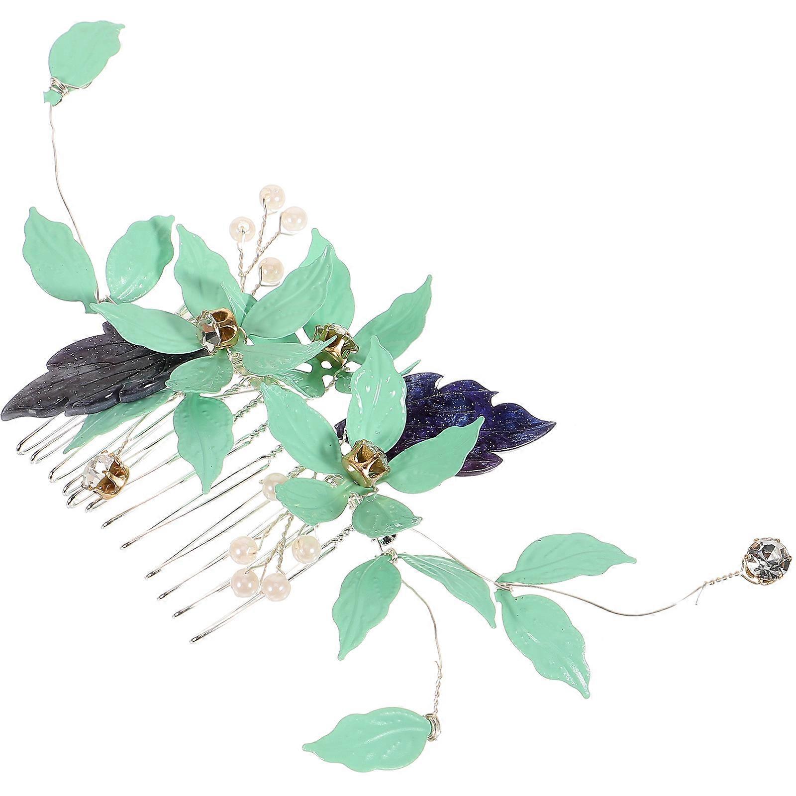 Pearl Leaf Bridal Hair Side Comb with Beaded Design for Bridesmaids and Special Occasions