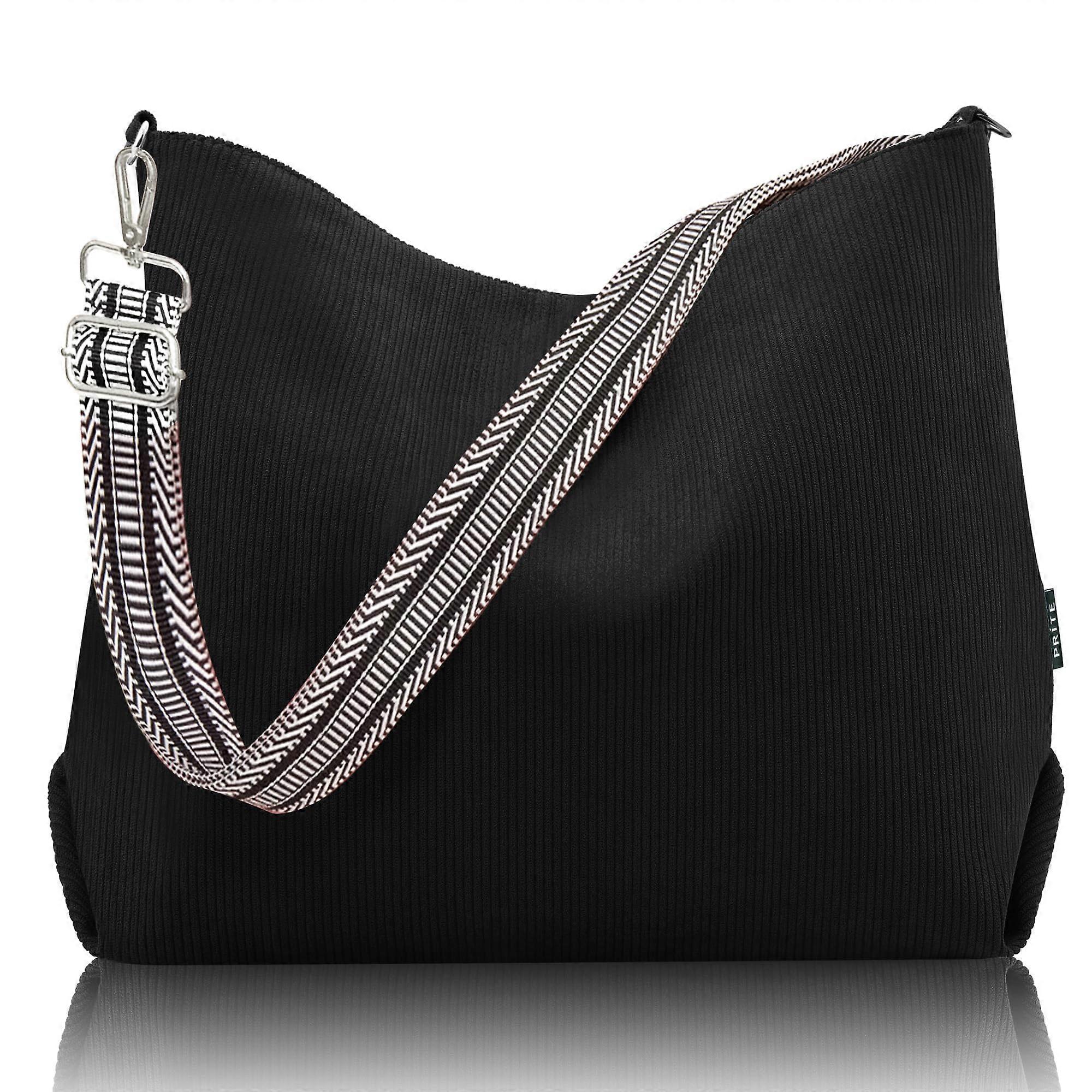 Women's Shoulder Bag with Adjustable Strap for Everyday, Office, Shopping Black