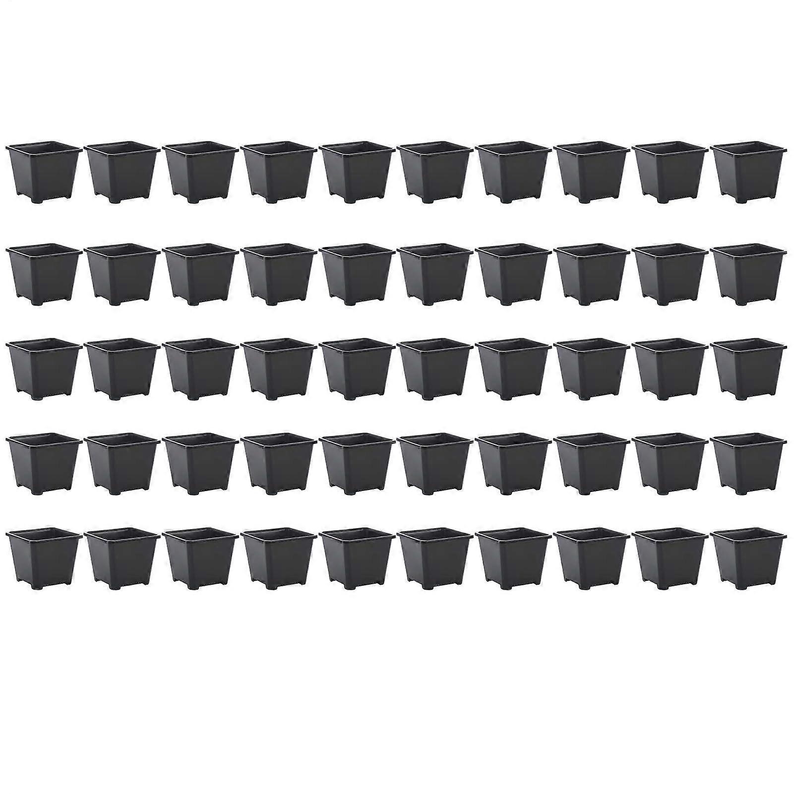 Seedling Pots, Square Seed Starter Containers - 10 Pack Durable Plastic Planting Pots for Vegetables and Succulents
