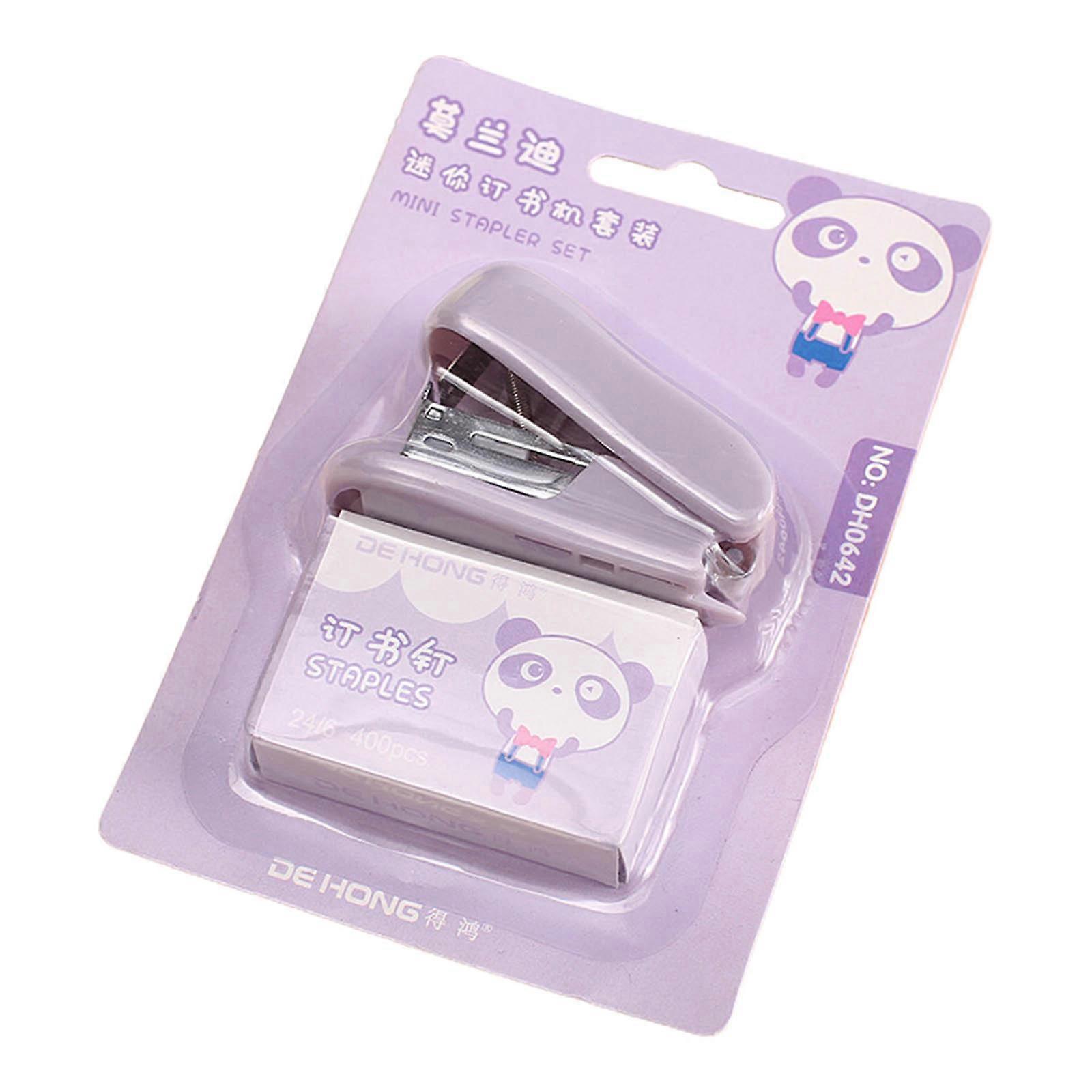 Portable Stapler Set 400 Pcs 24/6 for Staples Mini Handheld Stapler with Staple Remover Ergonomic Grip for Student Teach Purple