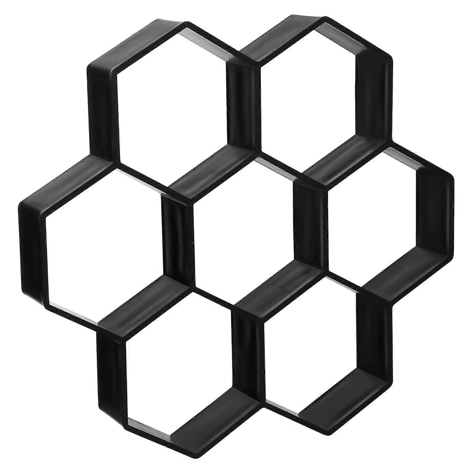 Hexagonal Plastic Ground Form for Cement Pavers, DIY Garden Path Pouring Mold, Reusable and Durable