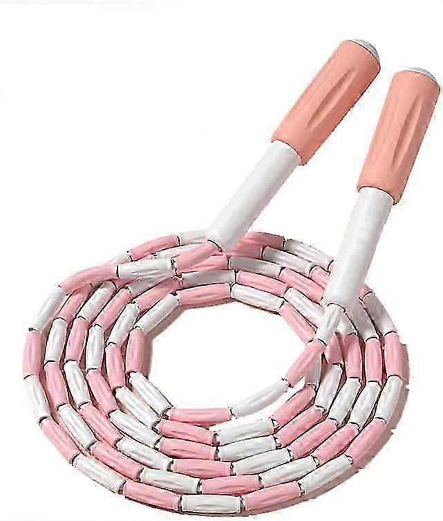Corda de Pular Ajustável com Contas Macias - Corda de Pular de Fitness Sem Emaranhados para Todas as Idades (Rosa, 280cm)