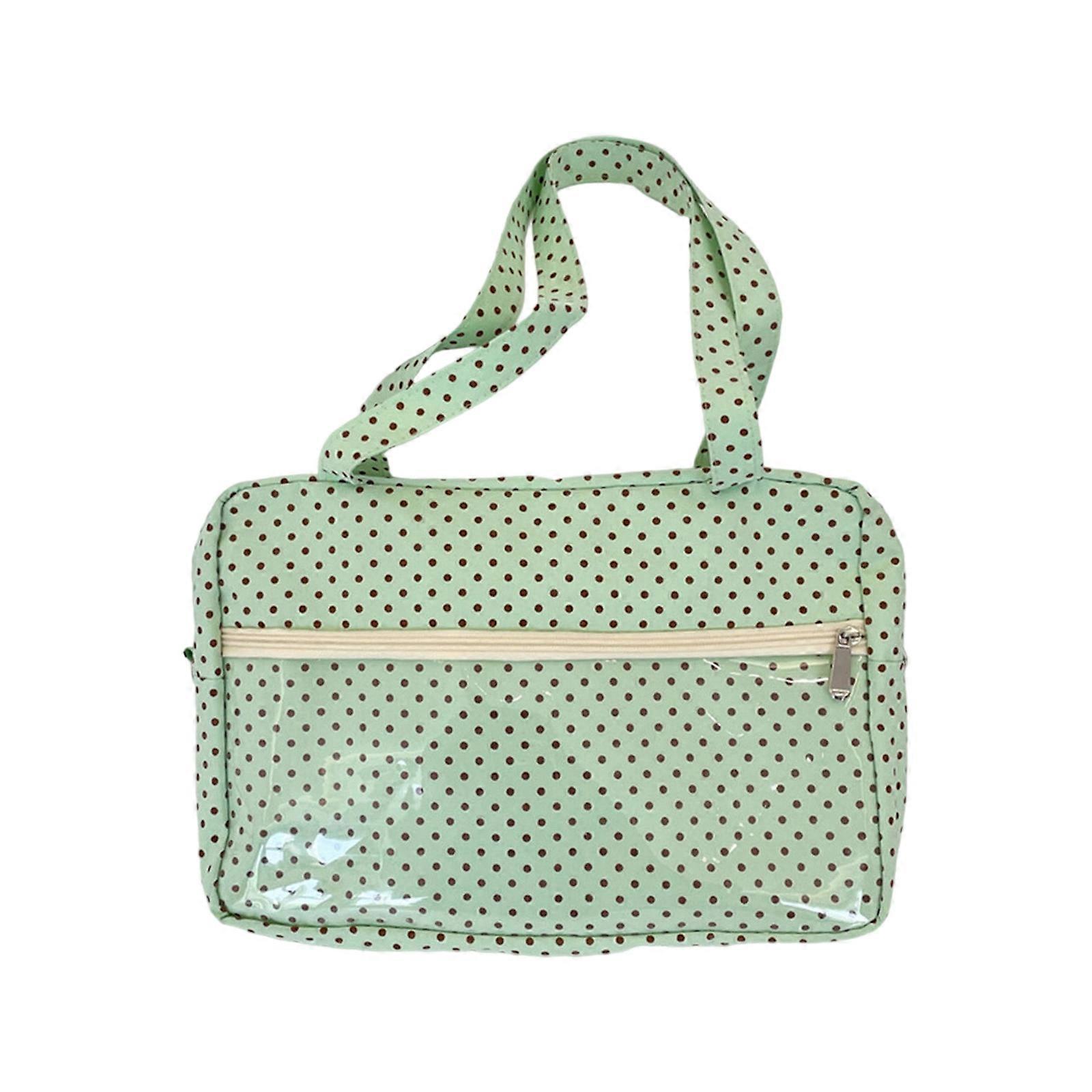 Stylish Dot Design Underarm Bag With Zipper Closure Shoulder BagsLarge Handbag For Students Commuting And Casual Travel Green