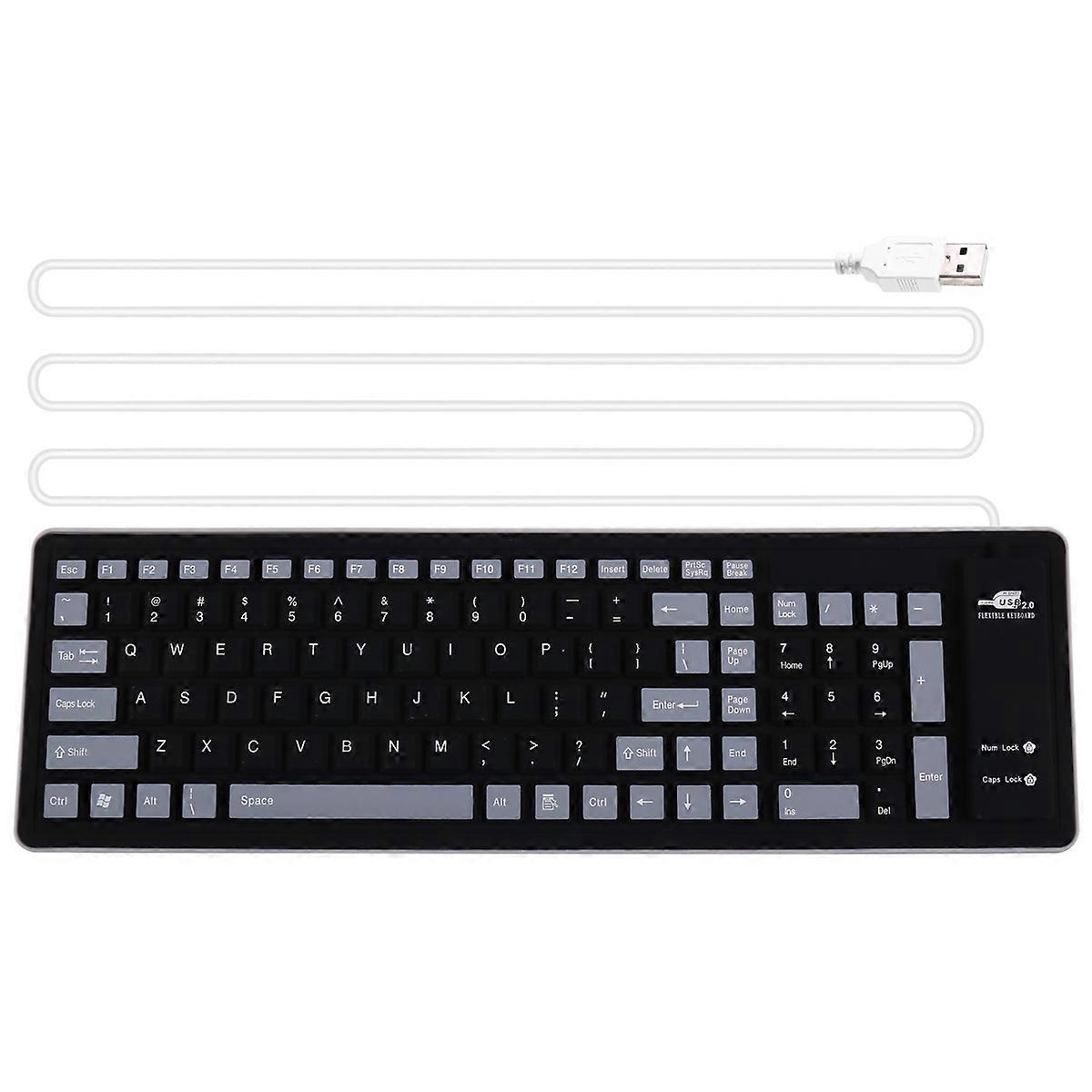 Portable Silent Foldable Silicone Keyboard Usb Flexible Soft Waterproof Roll Up Keyboard for Pc Lap