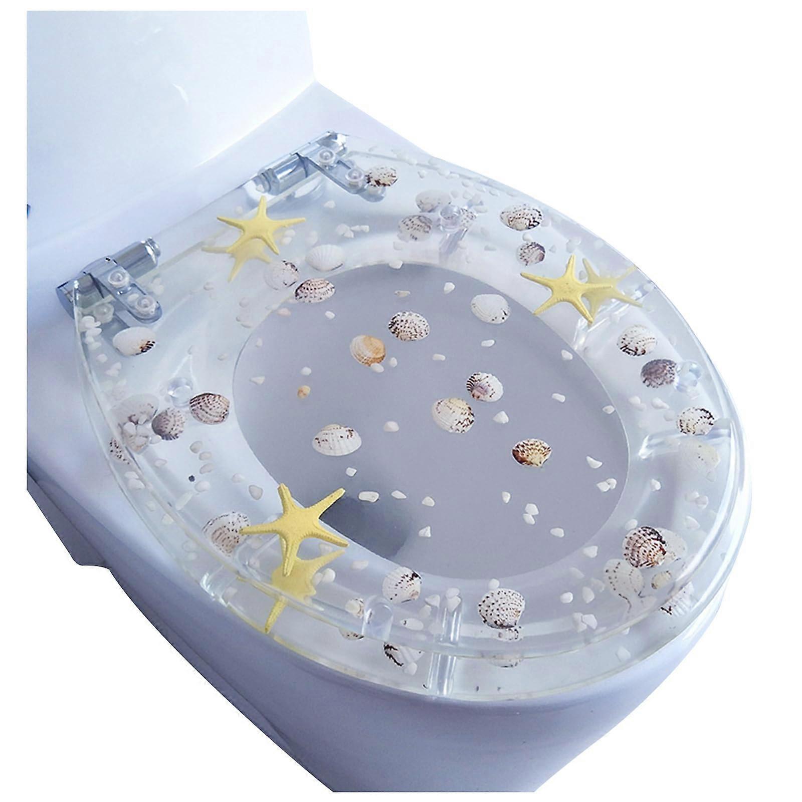 Lid with SoftClose Mechanism, Resin Motifs, Stainless Steel Double Hinge (Colour: B)