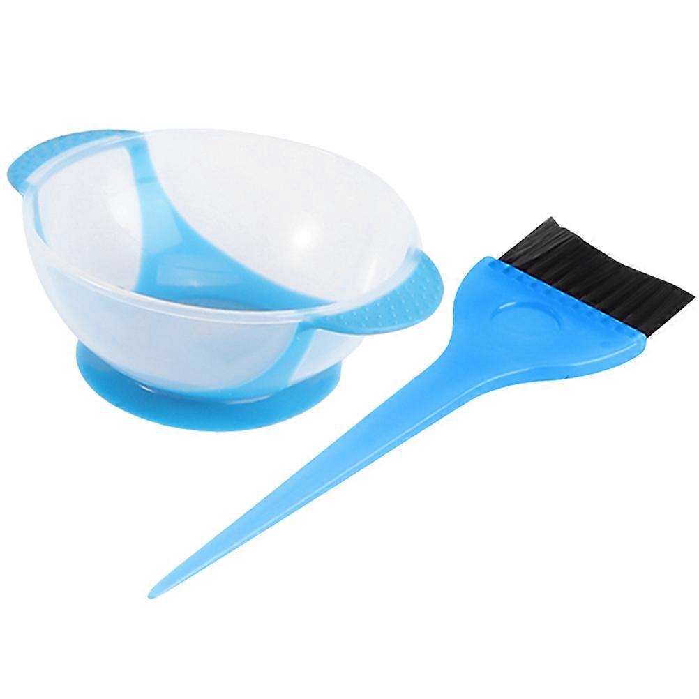 Professional Hair Coloring Bowl and Brush Set – Nonskid Mixing Bowl with Flexible Bristles for Easy Application, Blue