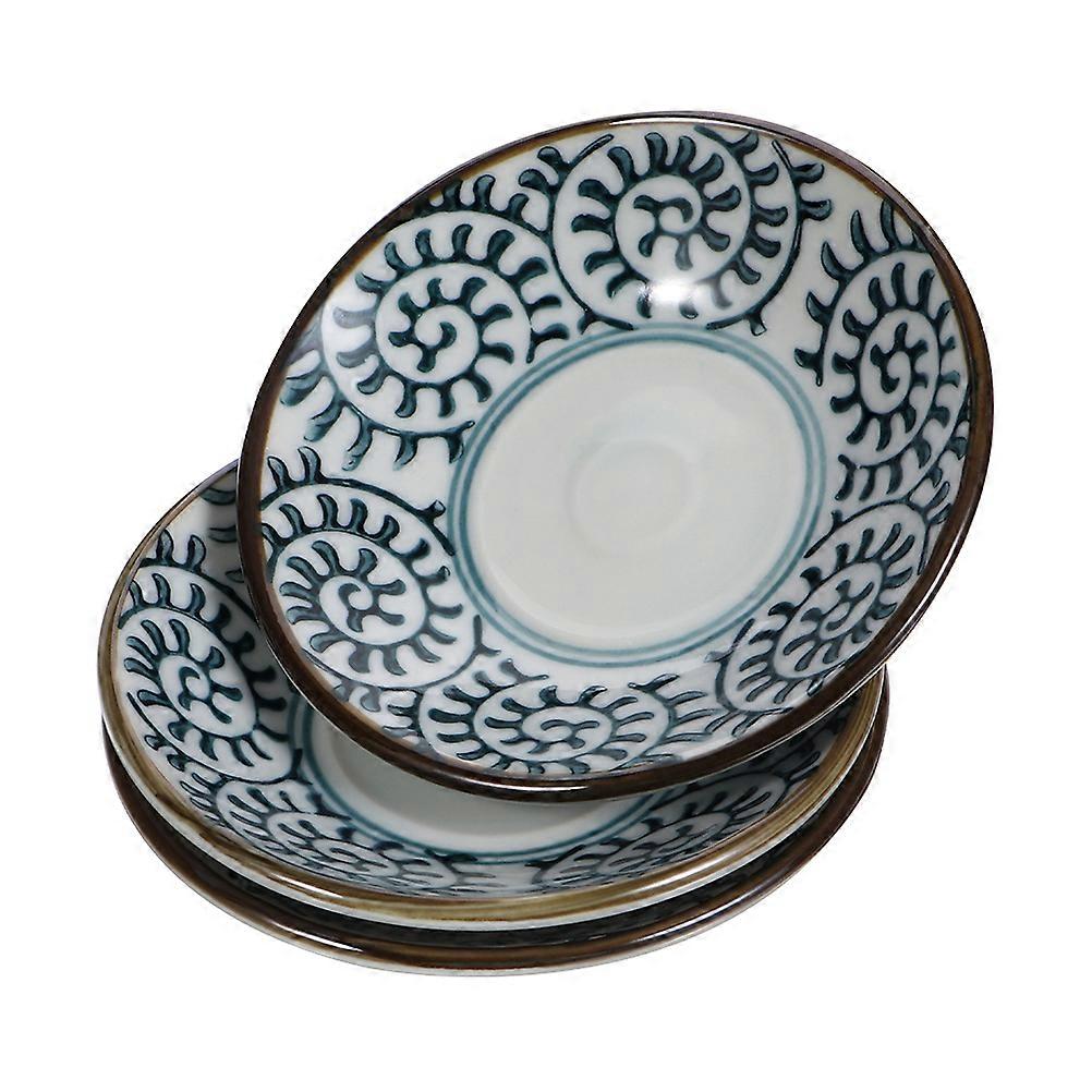 Retro Japanese Style Ceramic Sauce Plate High Temperature Glazed Relish Dish for Soy Vinegar Chili Sauce Home and Restaurant Tableware