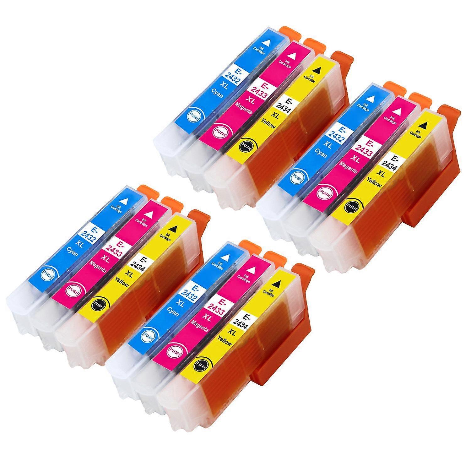 4 Set of 3 Ink Cartridges to replace Epson T2438 (24XL Series) C/M/Y Compatible/non-OEM from Go Inks (12 Inks)