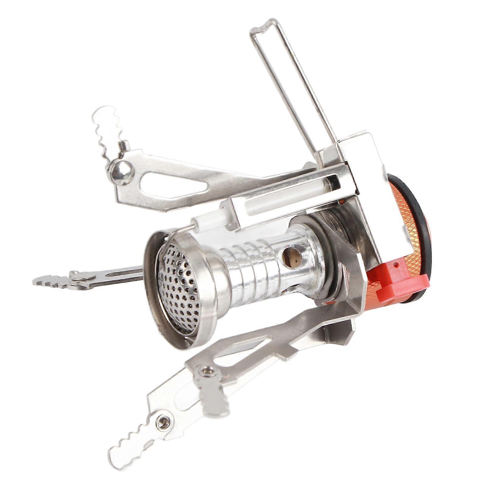 Mini Camping Stove Portable Windproof Gas Burner for Outdoor Picnic BBQ Hiking with Foldable Design and Grill Grid