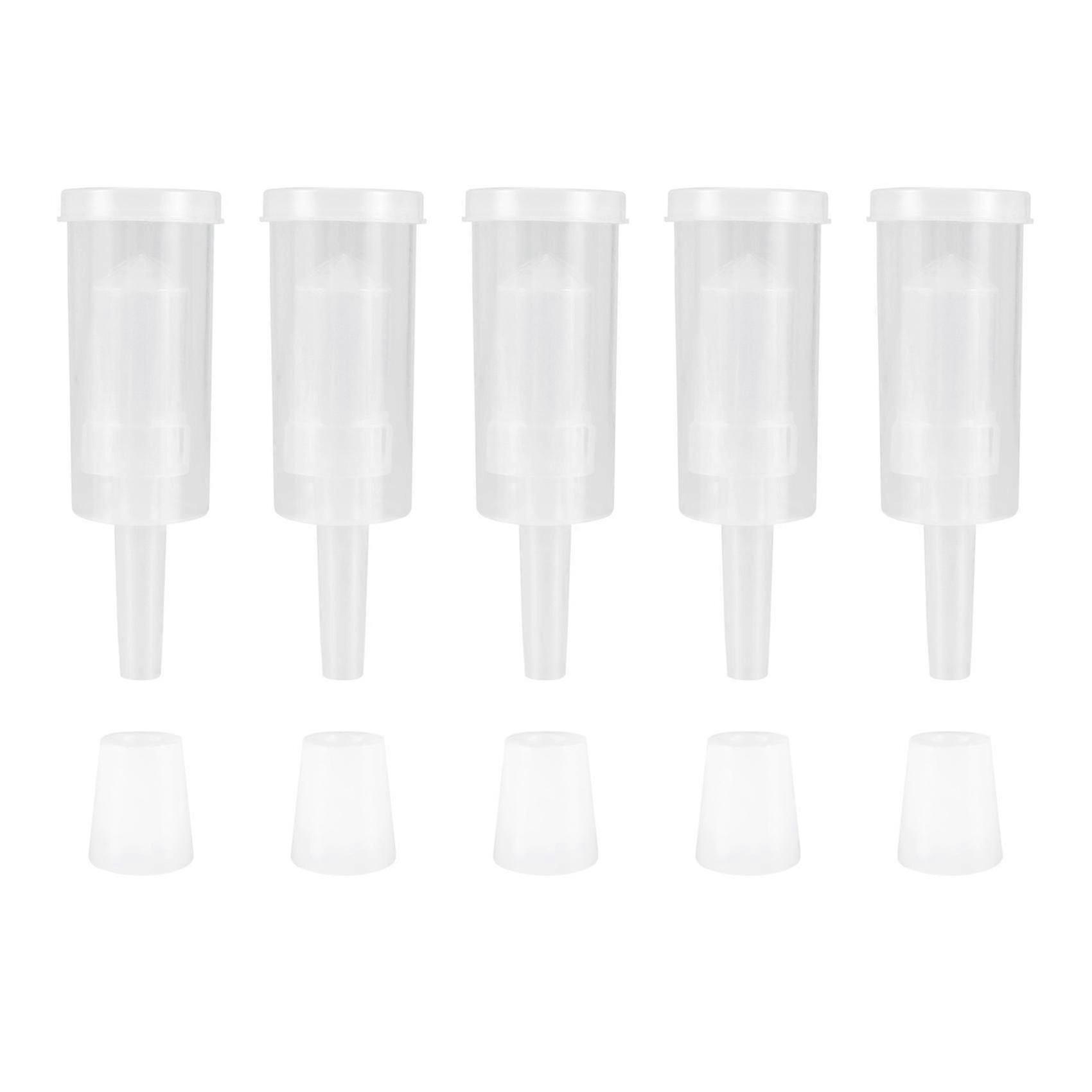 5パックワインビールエアロック、ガラスカーボーイ発酵槽用ラバーストッパー付き - ホワイト