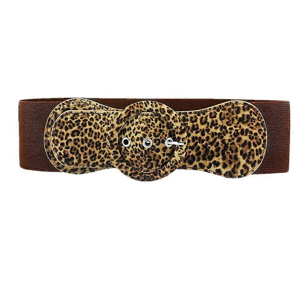 Fashion Wide Belts with Leopard Detail, Suitable for Daily Use