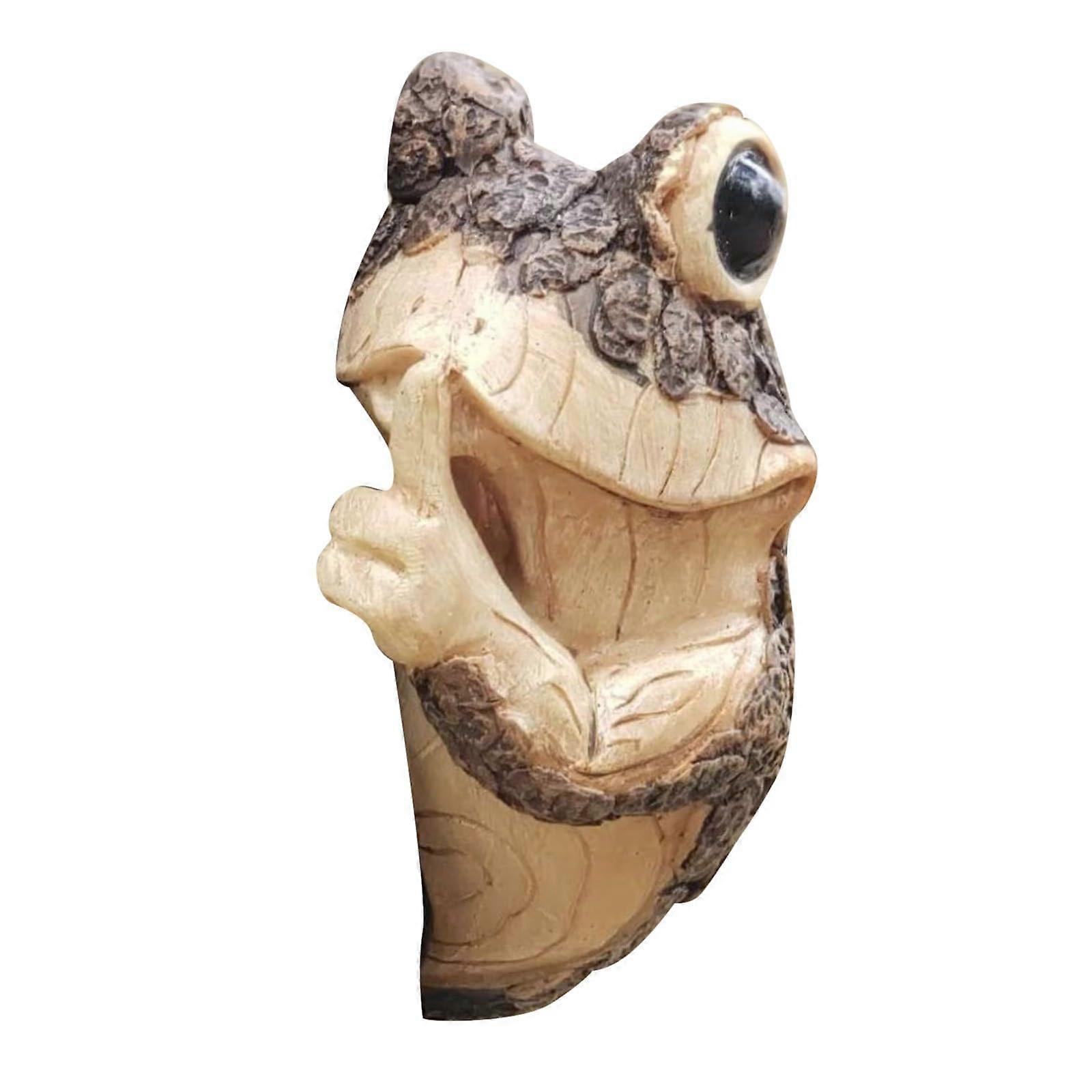 Outdoor Tree Hugger Garden Statue with Frog Sloth Cat Sculptures 3 Tier Planter Khaki