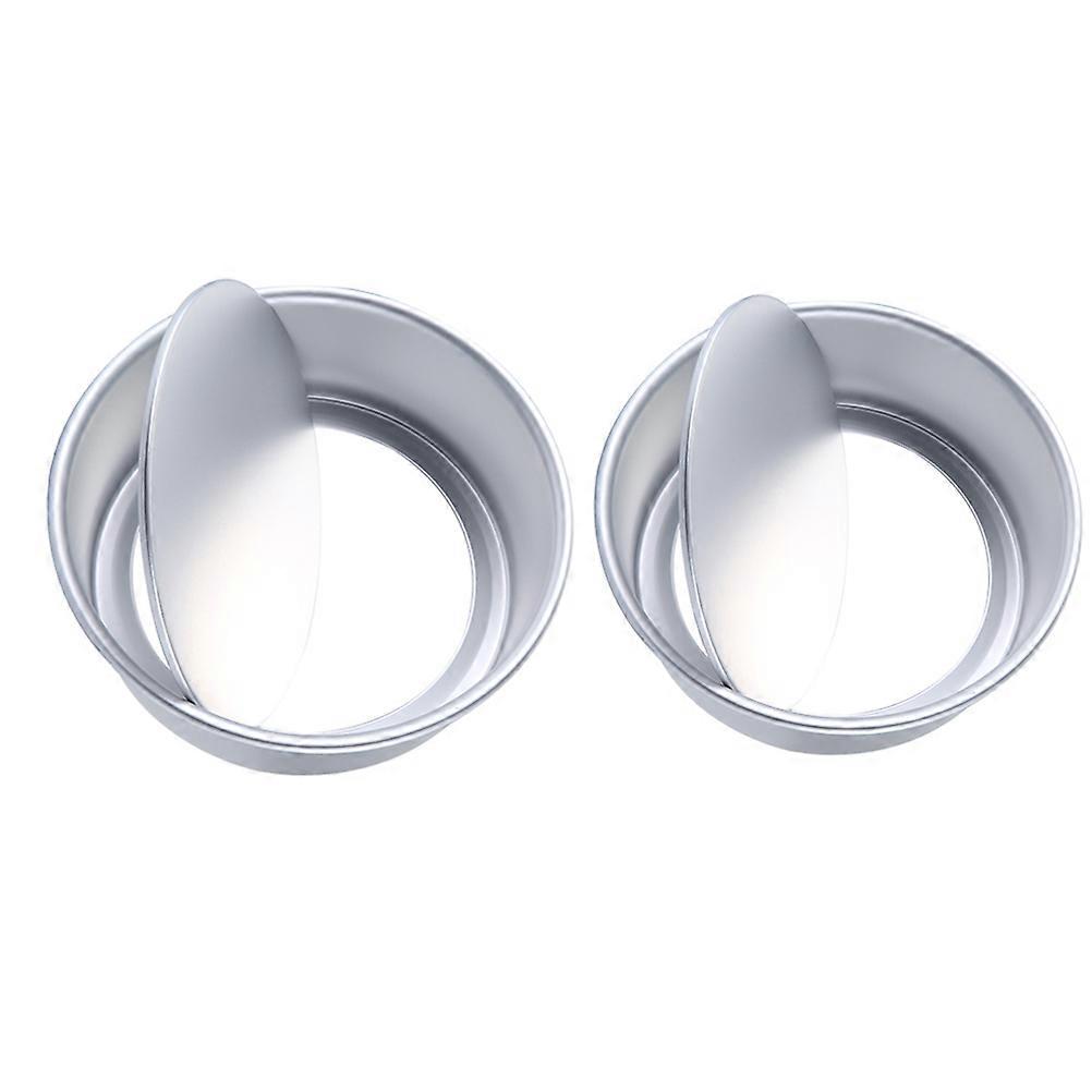 Aluminum Cake Mold Round Shaped Diy Projects Heat Cleaning 2Pcs
