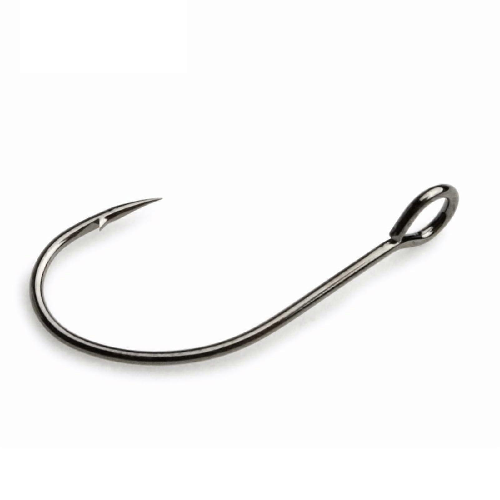 Fish hooks 100 pieces, hard steel carp hooks, single bait with ring, barbed size 8