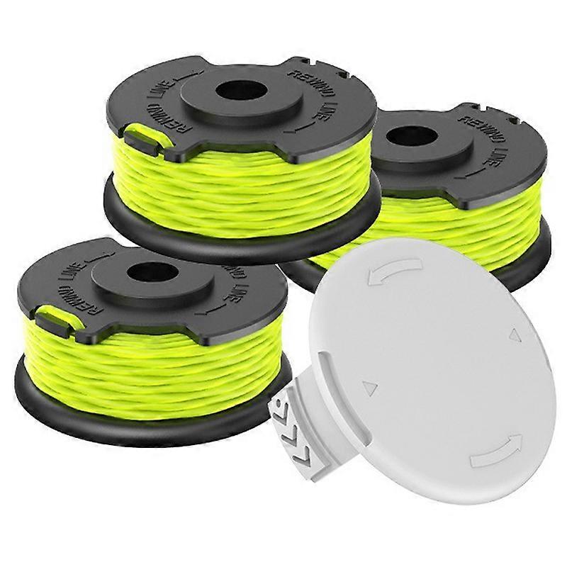 m6T For Ryobi RLT36B33 RY36LT33A-0 36V Lawn Mower 3 Line Spool + j6U 1 Spool Cap Part, RAC143