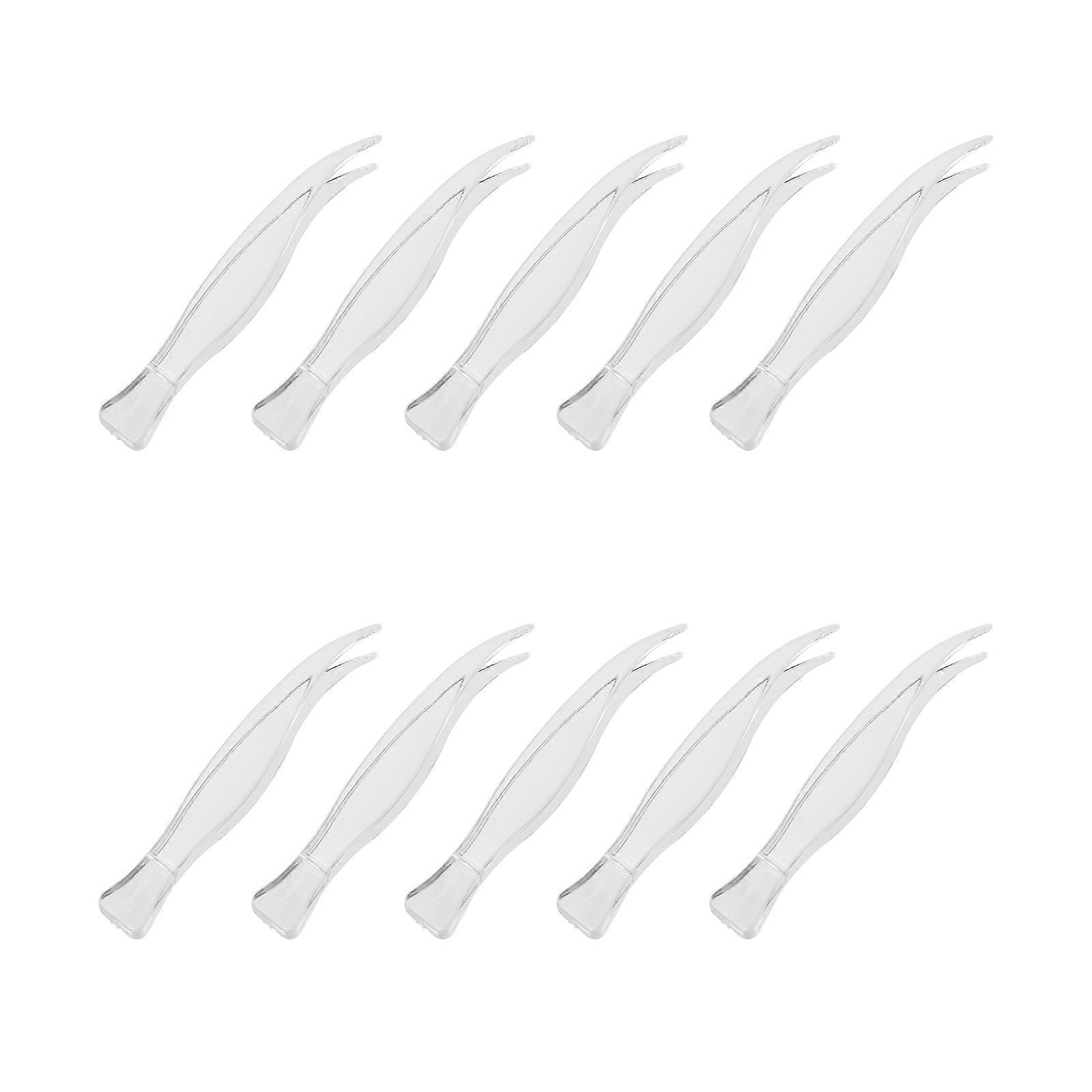Transparent Makeup Clips with Tweezers for Clipping Use Portable and Lightweight ABS Material 25pcs