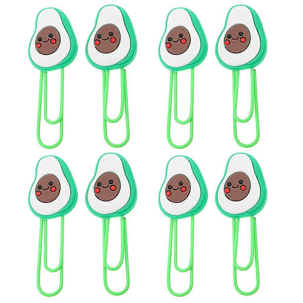 Creative Paper Clips Avocado Shaped Organizing Office Supplies 8Pcs Green