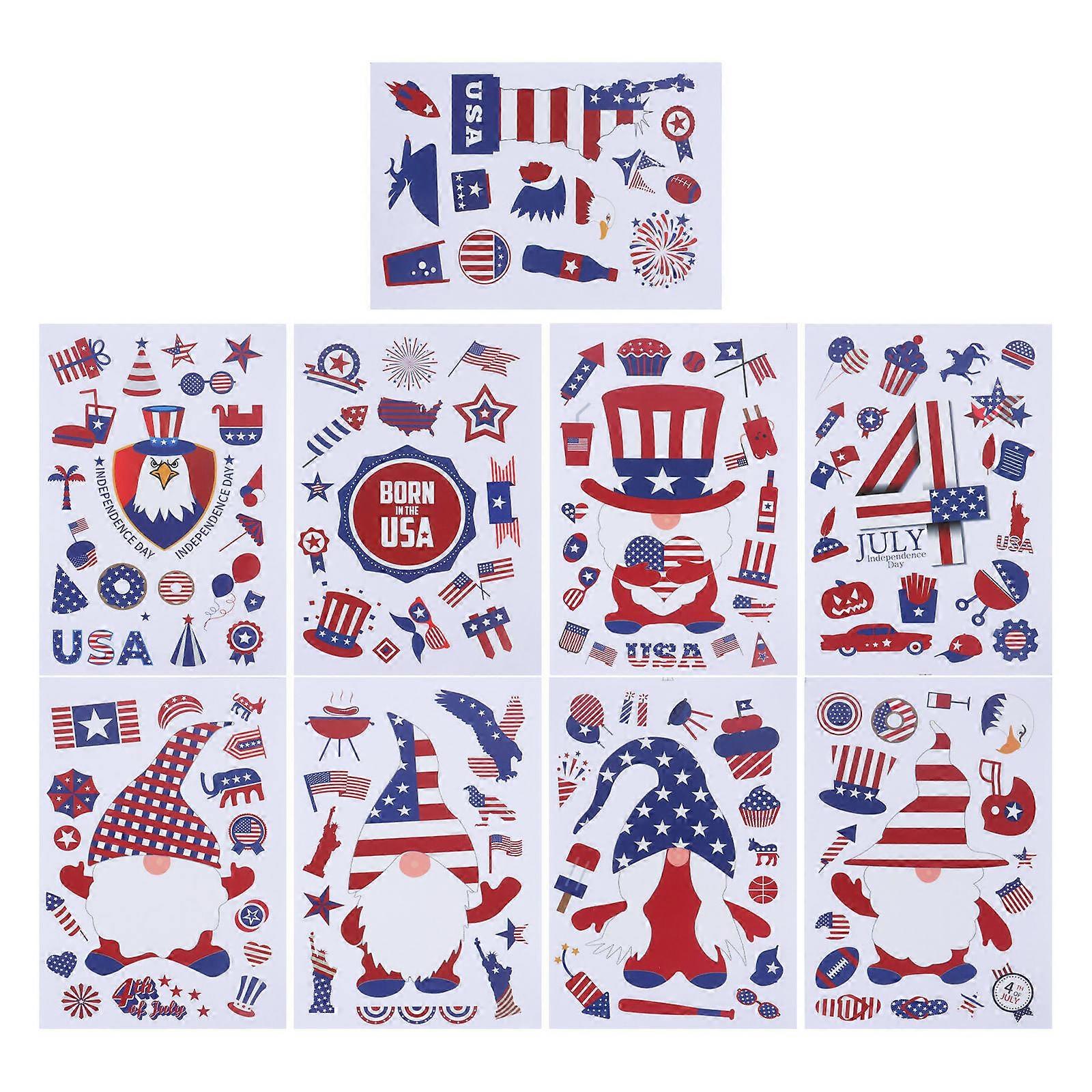 Home Decor Stickers Independence Day Themed Wall Sticker Electrostatic Adhesion Assorted Color 1Set