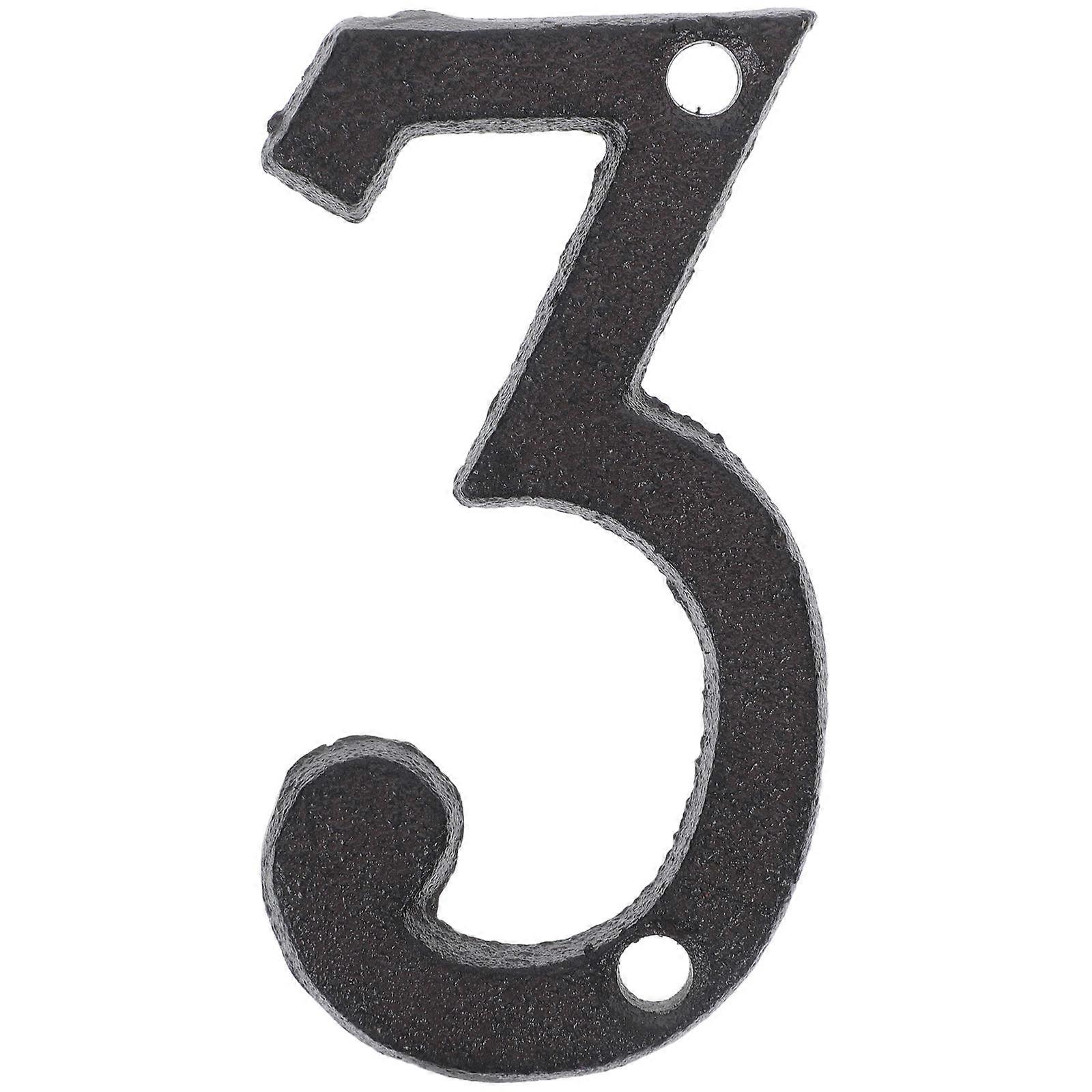 Mail Box Numbers Metal House Number For Home Decoration Modern Design Dark Brown 7.80X4.00X0.50CM Address Marking 1 Set