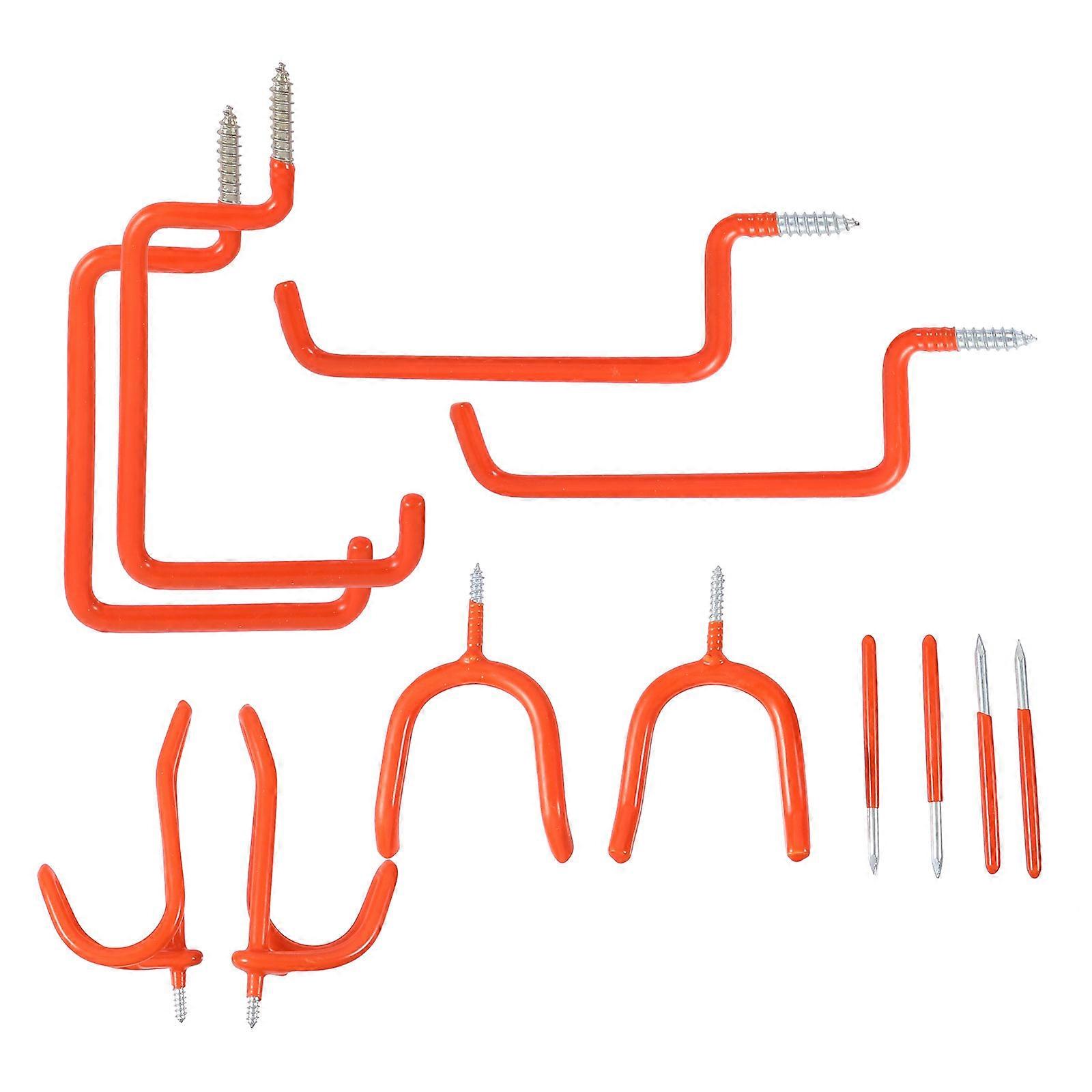 Heavy Duty Screwin Storage Hooks for Garage Home Use Made of Strong Steel Orange Color 12 Pieces