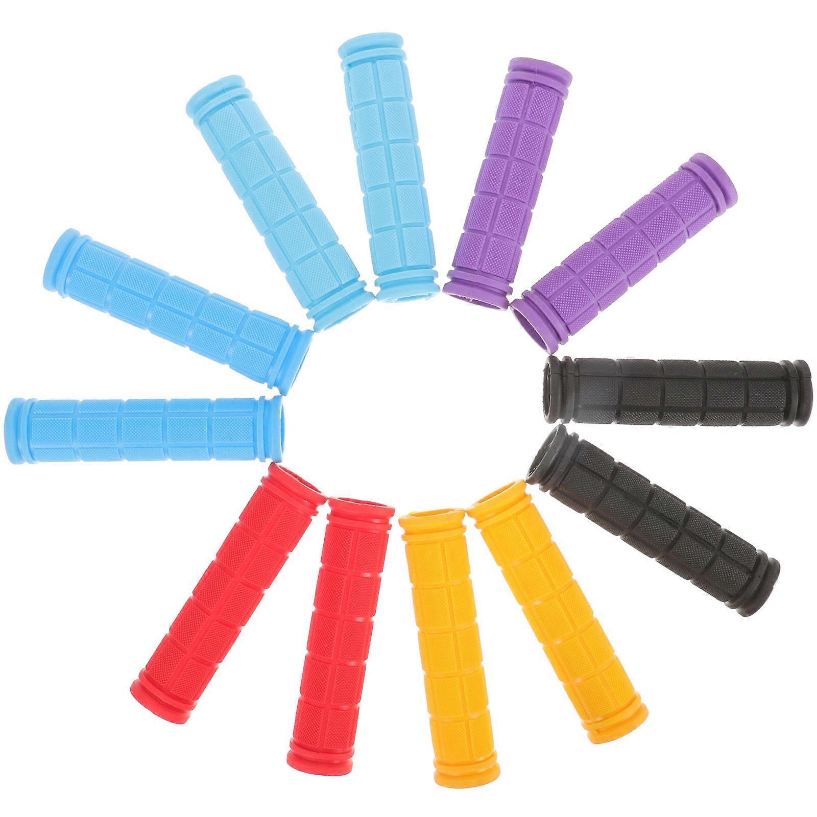 6 Pairs Slip On Bike Handlebar Grips Shock Absorbing Cycling Covers for Comfort & Vibration Control, Easy Installation, Universal Fit for Various