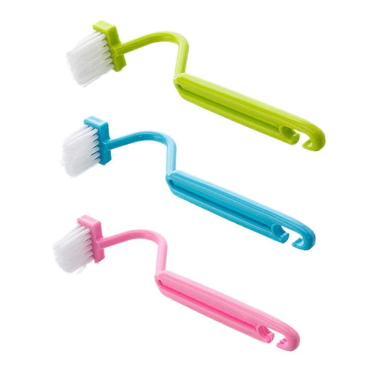 Toilet Brushes Pack Of 3 Edge Cleaner Shaped For Corners And Edges, Disposable With Soft Bristles, Small Size