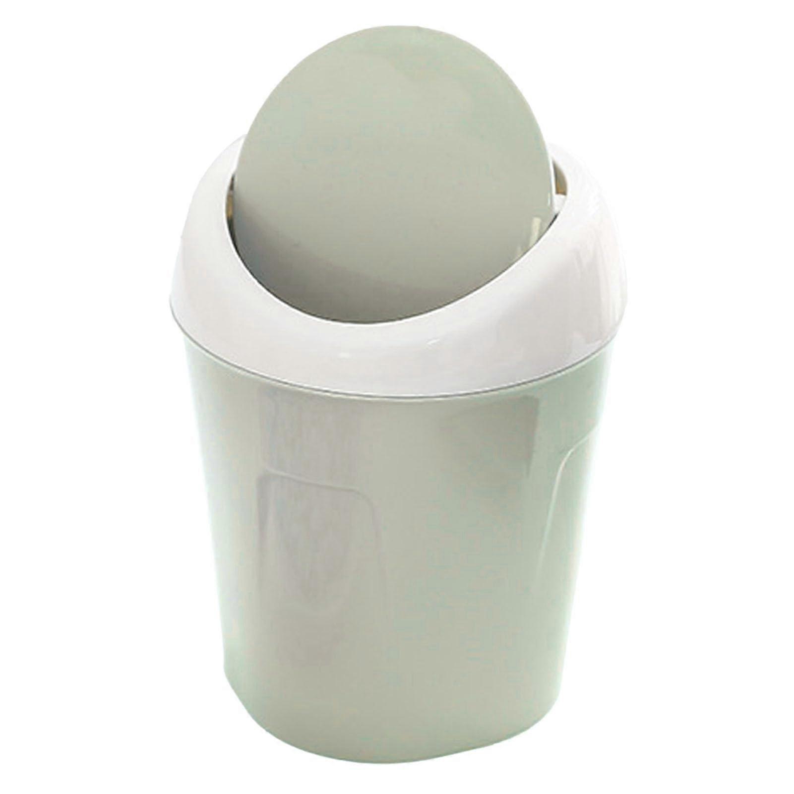 Small Plastic Trash Can 1 Gallon - Green Tabletop Waste Bin for Bathrooms, Kitchens, Offices, Dorm Rooms