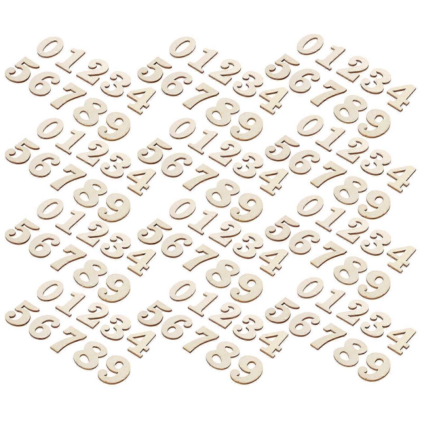 Khaki Wooden Arabic Numbers for DIY Decoration Clock Craft Synthesis Material