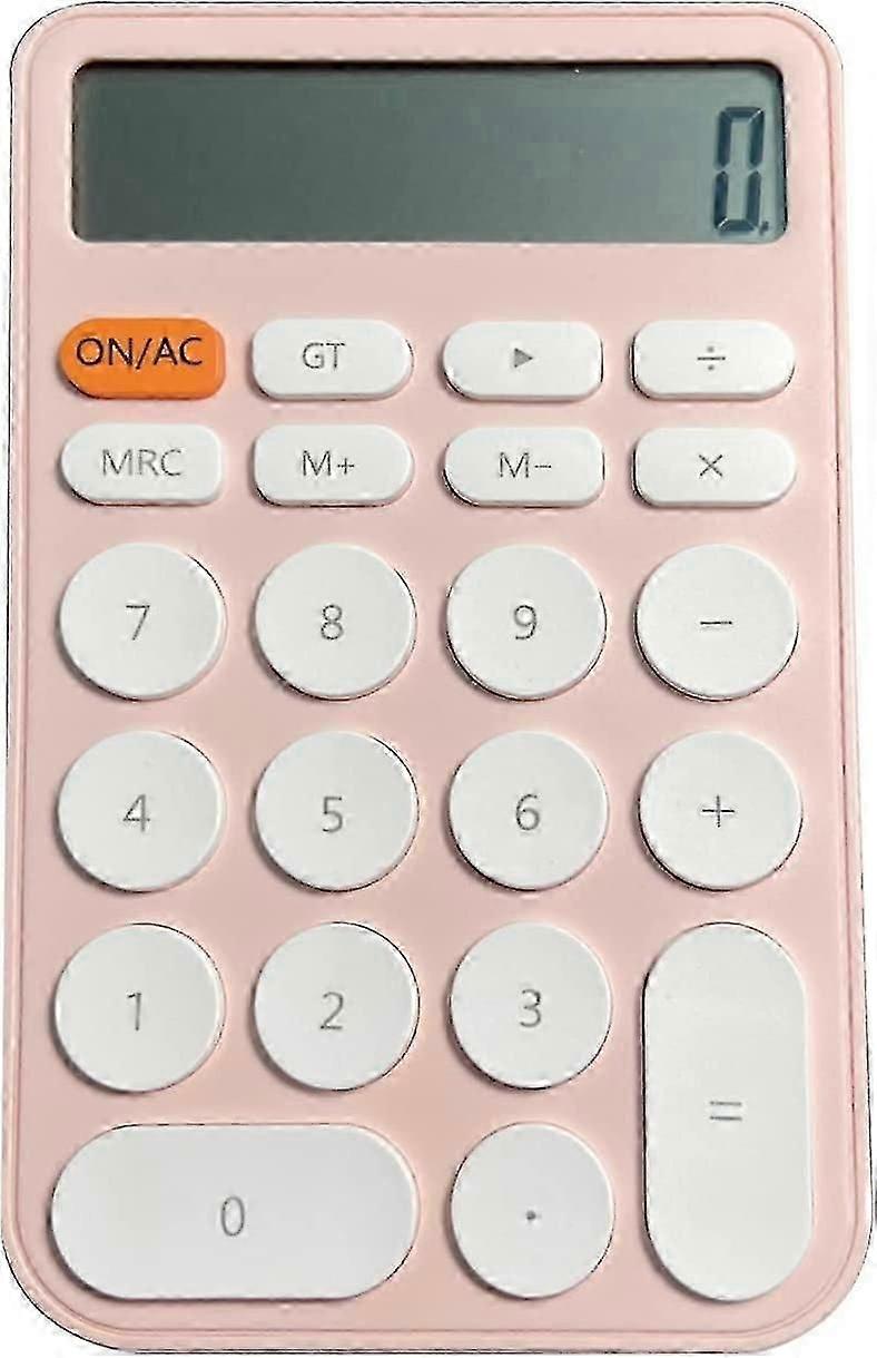 Basic Cute Candy Calculator, Portable Standard Calculator 12 Digit Dual Power Handheld Desktop Calculator