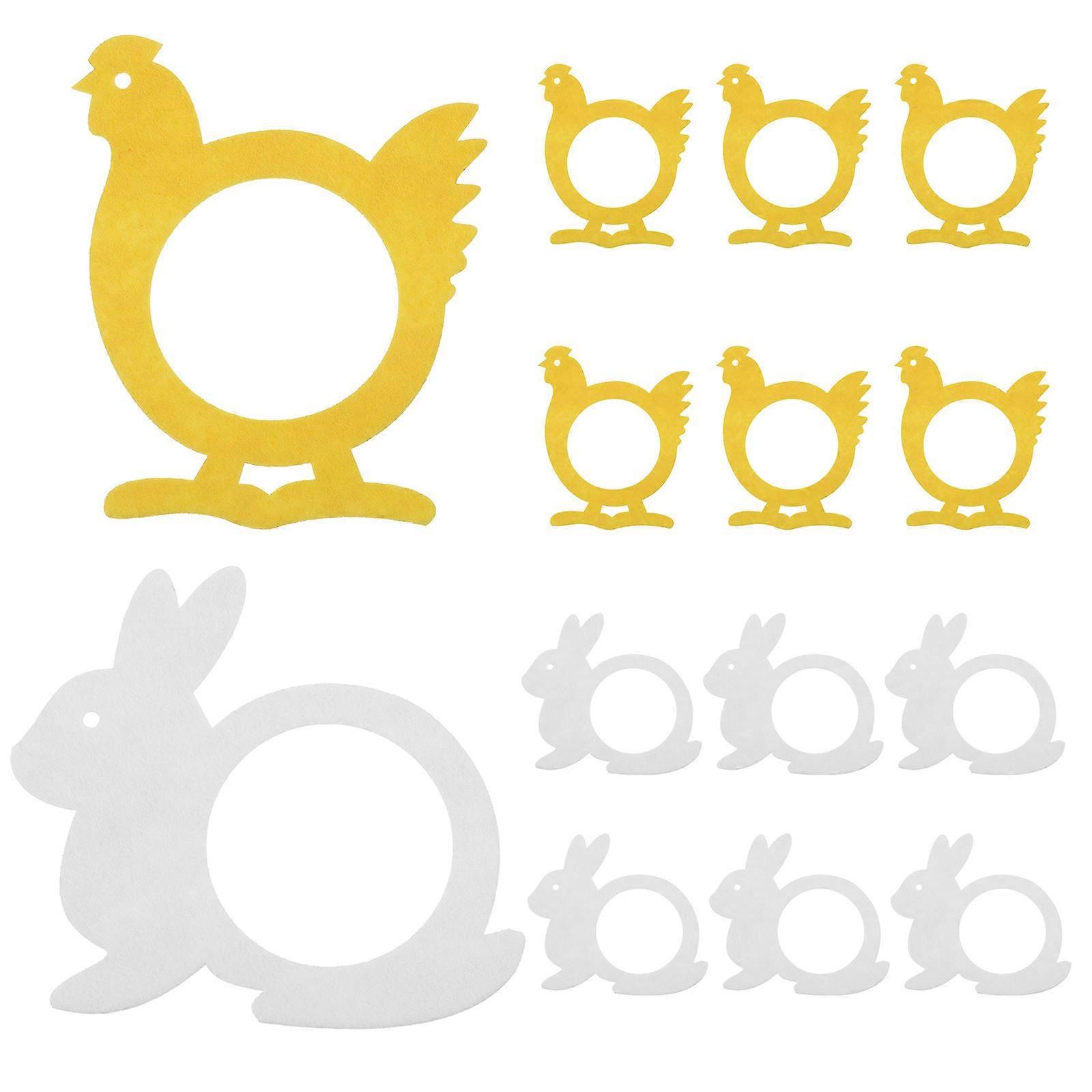 Unique Napkin Rings Rabbit Shaped Elegant Table Decoration Assorted Color 16Pcs