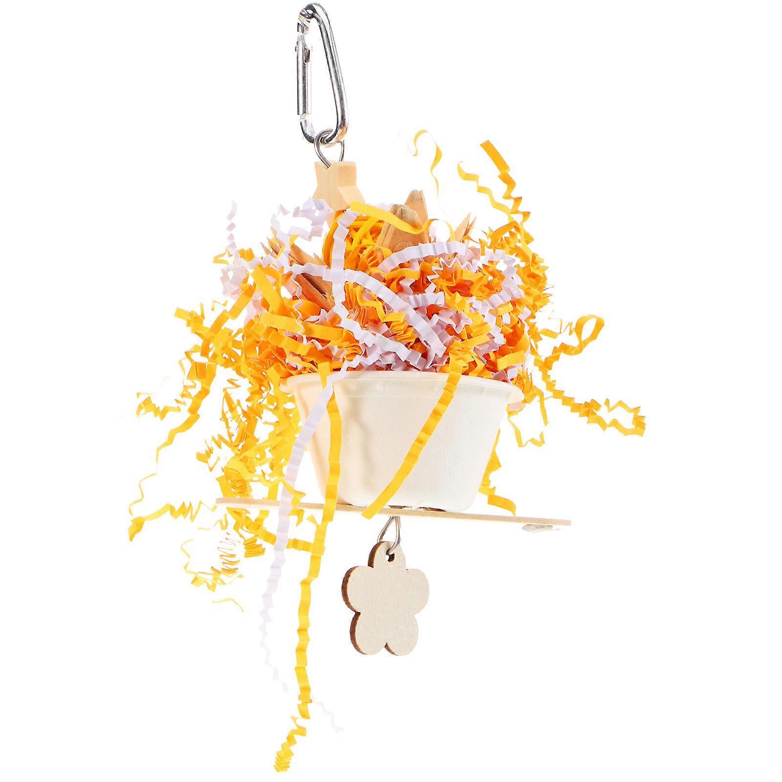 Parrot Tearing Paper Toy Bird Hanging Chew Toy Physical And Emotional Activity 17.00X9.50X7.00CM 1Pack