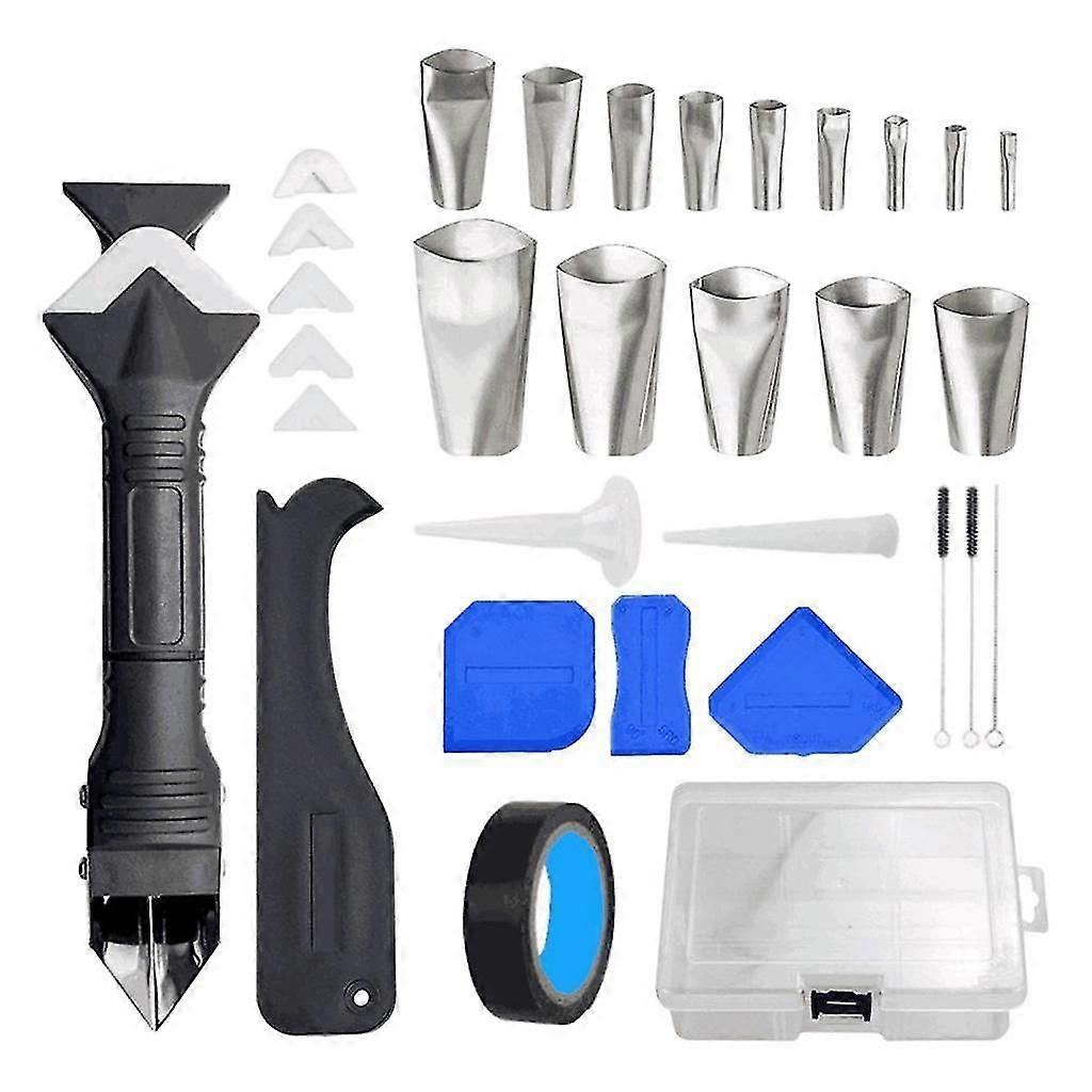 32Pcs Caulking Finisher Kit Caulk Nozzle Applicator Caulking Finishing Tool