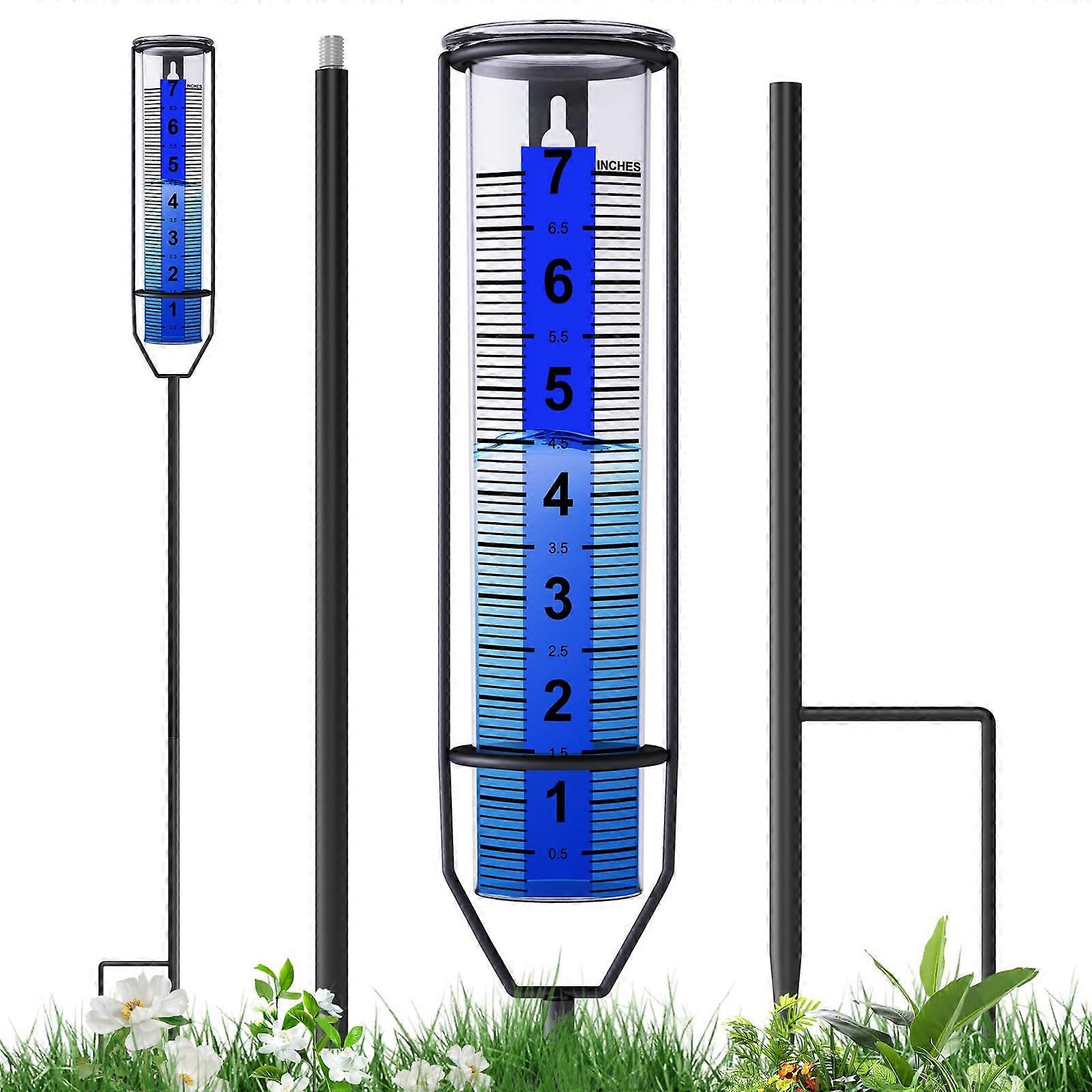 Upgraded Rain Gauge Frost Proof Outdoor Large Numbers with Stake Adjustable Height