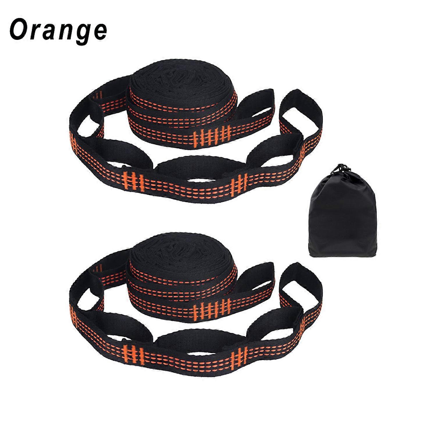 Mordely 2 Pcs/ Set Hammock Straps Polyester Rope ORANGE