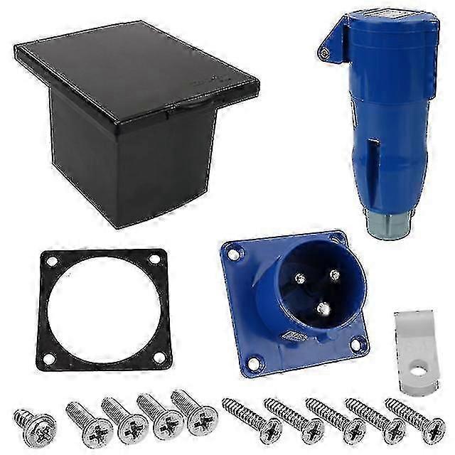 Plug Socket With Cover For Rv Camper Marine External Flush Hook Up Motorhome Main Inlet Socket 220v-240v 16a