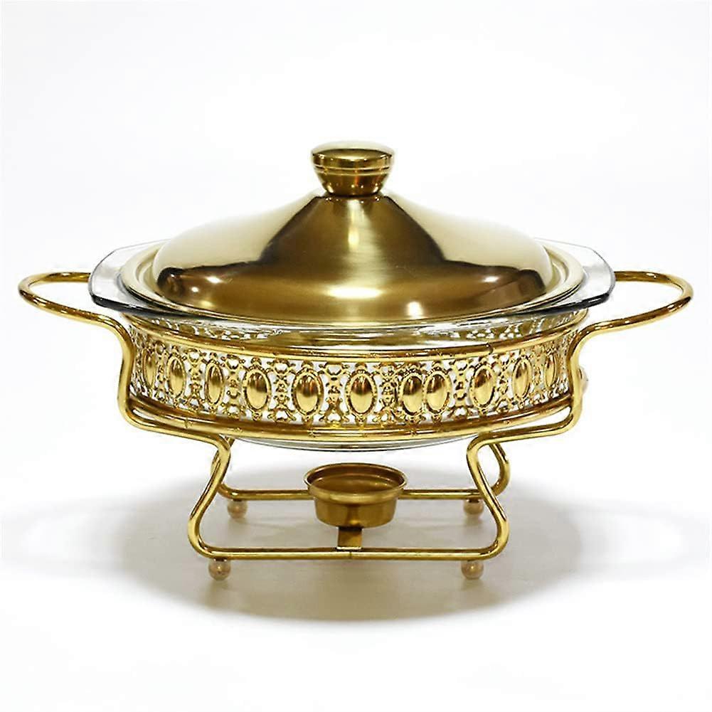 2Piece Chafing Dish Buffet Set in Stainless Steel. Keep your food warm and ready. Easy to set up and clean. Elegant and spacious design, Gold.