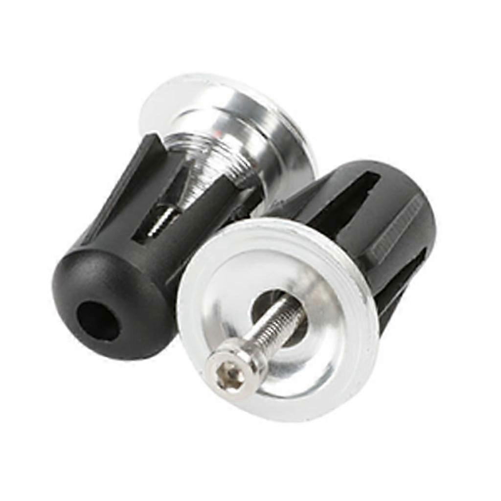 1 Pair Bicycles Bar End Caps for Most Bikes - Silver