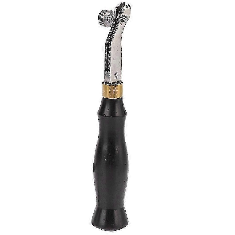 Manico in ebano Regolabile in acciaio inossidabile Edge Creaser Leather Craft Press Strumento fai-da-te a mano (0,5 mm)